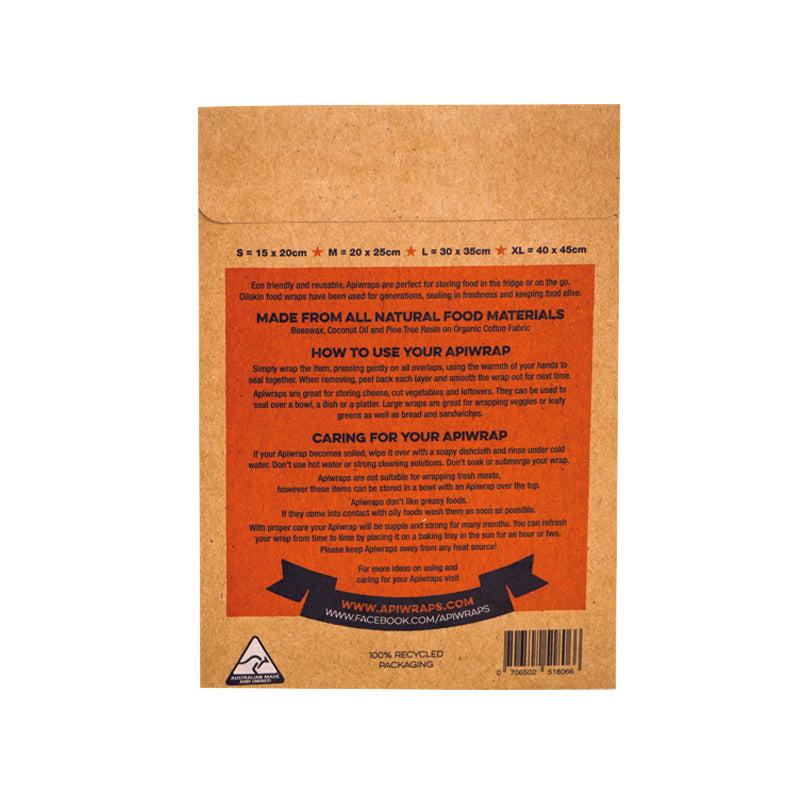 reusable beeswax kitchen basics of 3pc 1 large: 30cmx35cm and 1 medium:20cmx25cm and 1 small: 15cmx20cm (#101558)