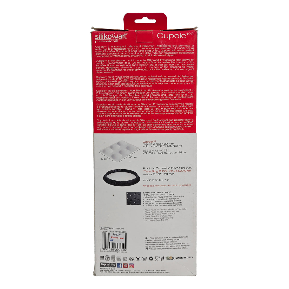 CUPOLE120 SILICONE MOULD 6 CAVITIES 120 MM (#102798)