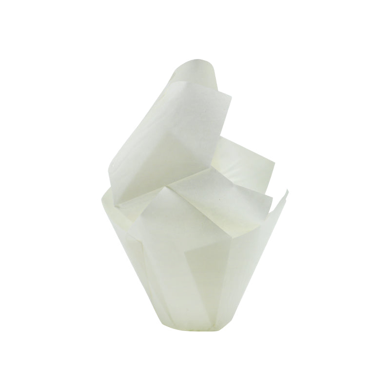baking cases tulip 11x11cm white 200pc (#103466)