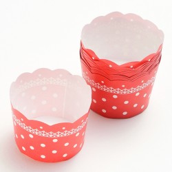 mini muffin cup (dotted red) (#105739)