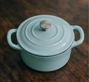 10cm cast iron enamel mini pot-pastel blue (#105758)