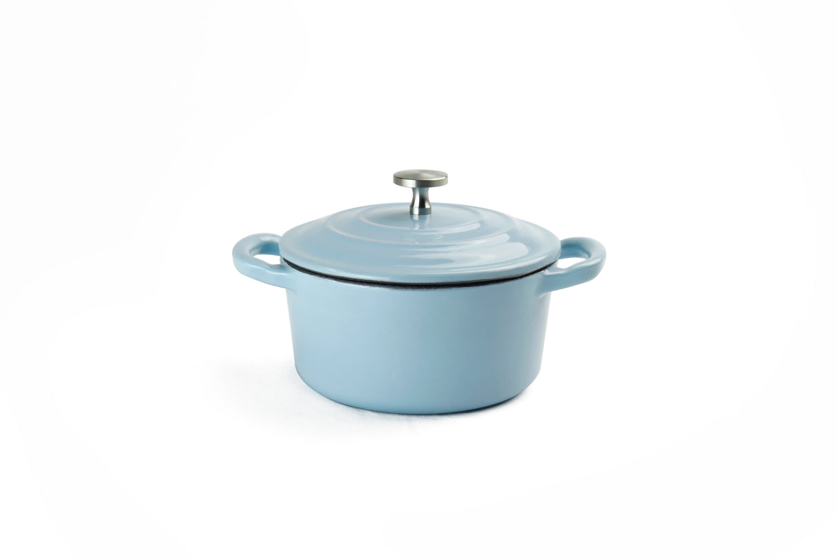 10cm cast iron enamel mini pot-pastel blue (#105758)