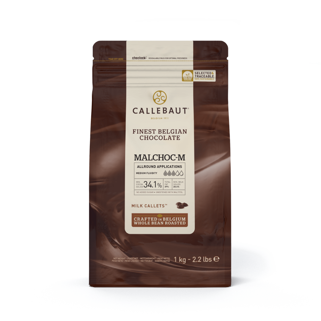 MILK CHOCOLATE NO SUGAR ADDED CALLEBAUT 1KG (#108677)