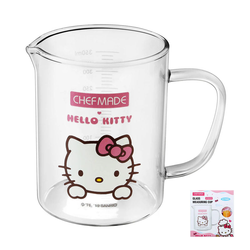 measuring cup glass 350ml hello kitty (#110459)