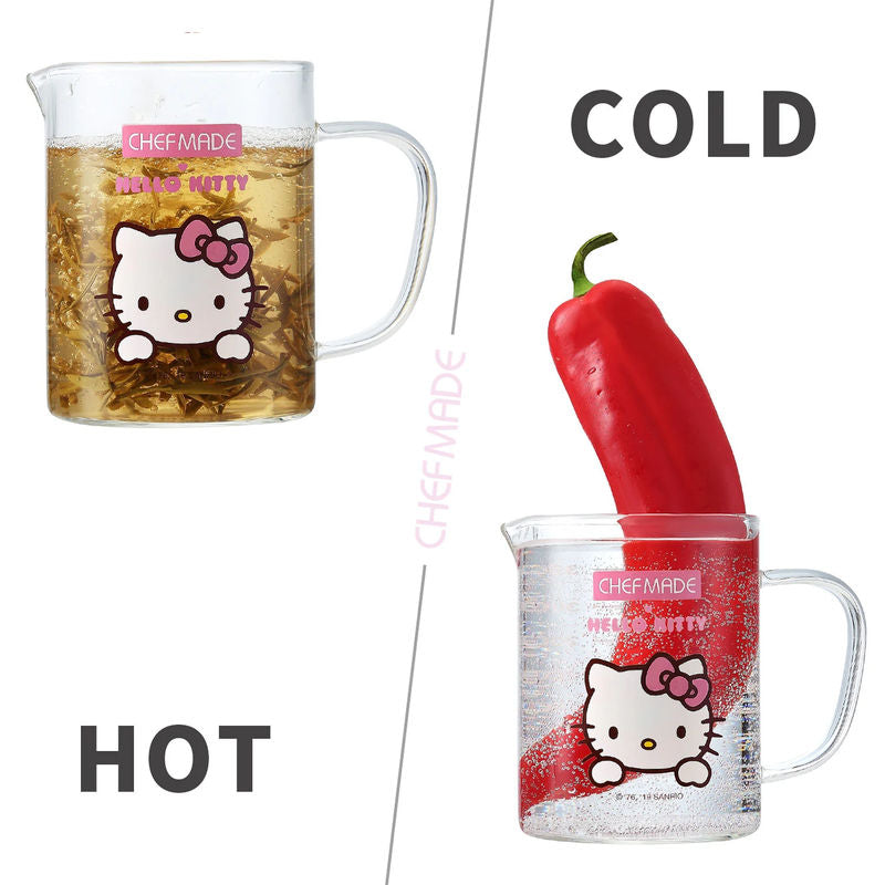 measuring cup glass 350ml hello kitty (#110459)