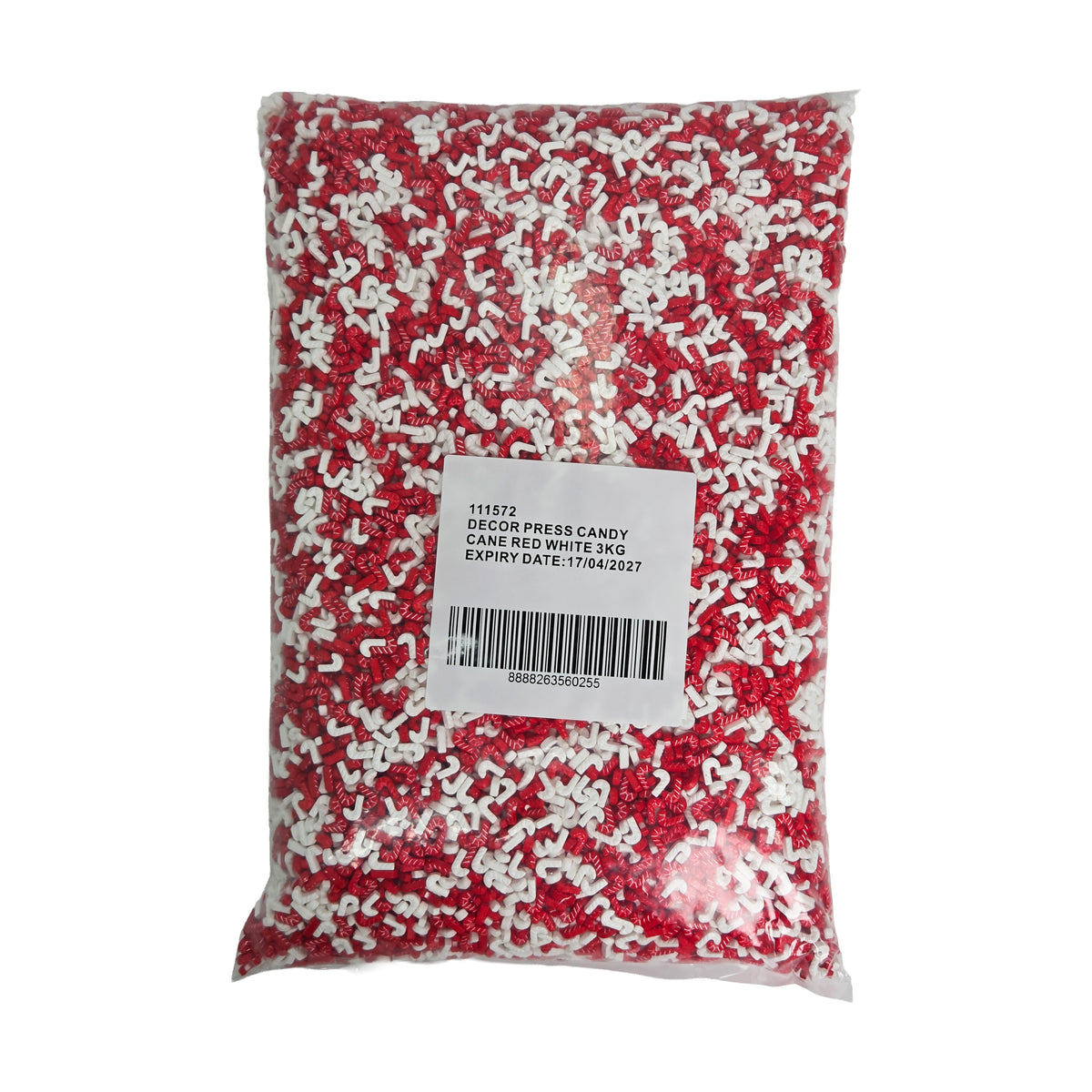 RED WHITE CANDY CANE PRESS CANDY 3KG (#111572)