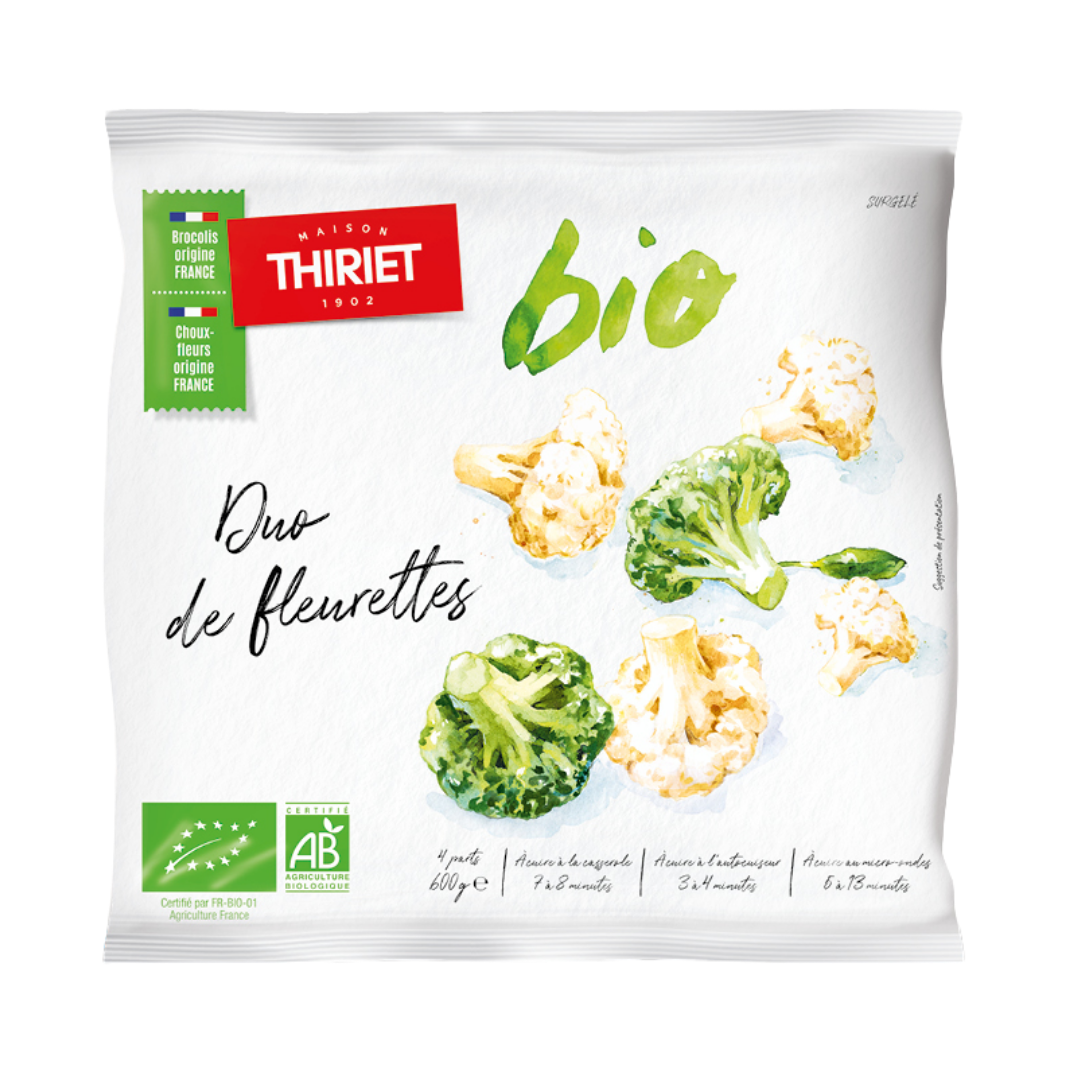 ORGANIC BROCCOLI & CAULIFLOWER FLORETS 600G 4 PORTIONS (#113082)