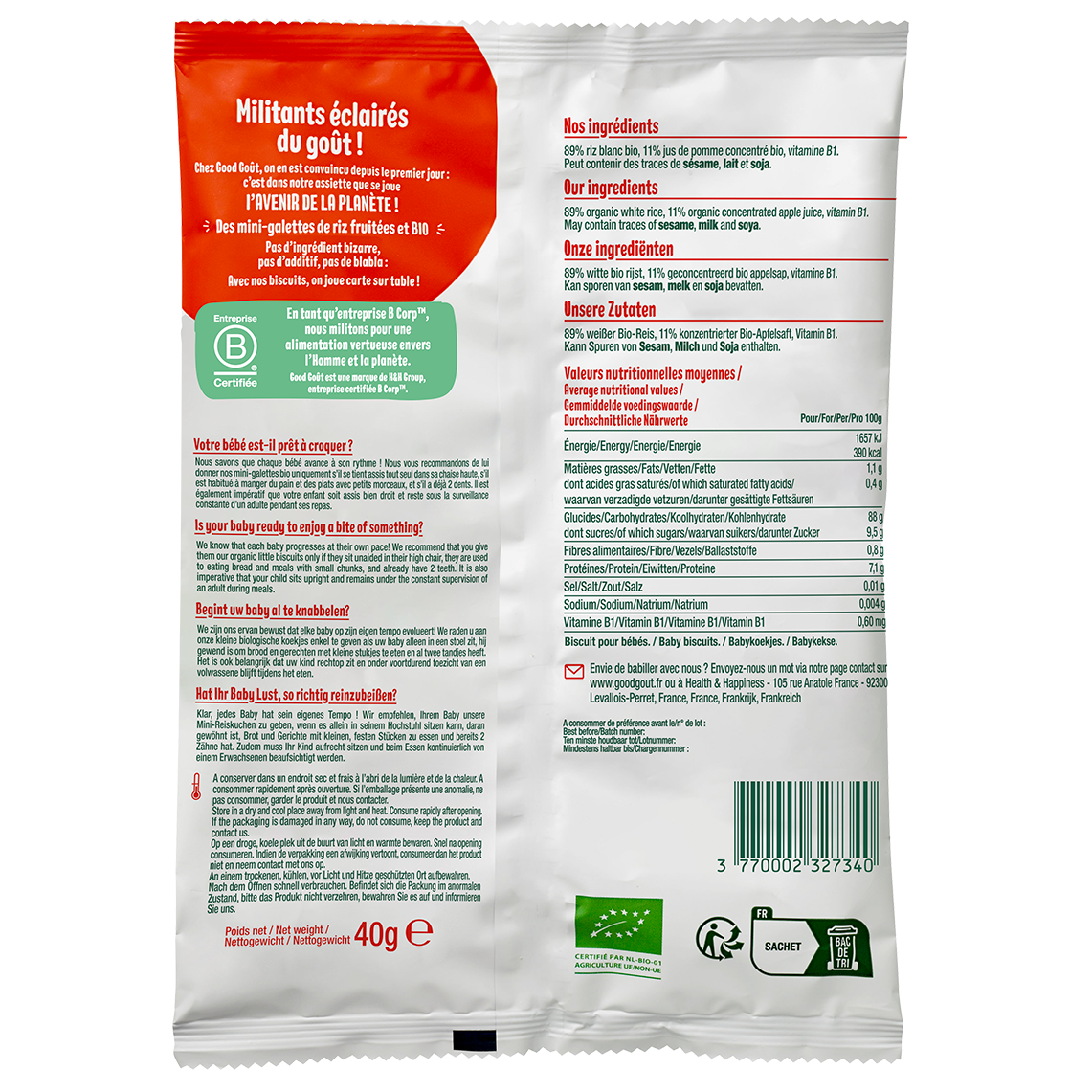 MINI RICE CAKES WITH APPLE 40G (#121385)