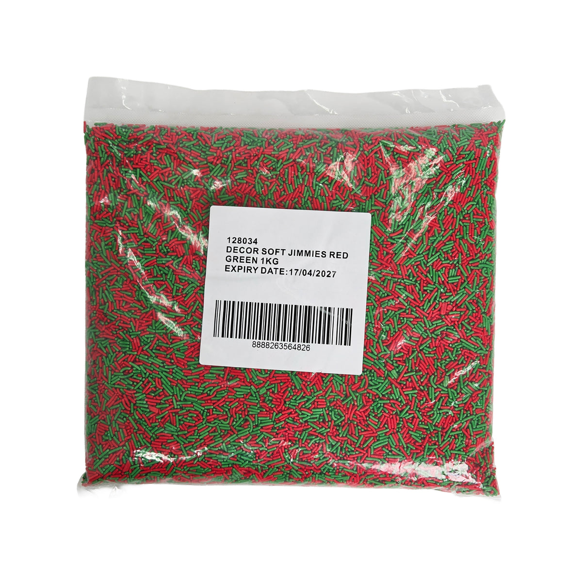 RED & GREEN SOFT JIMMIES SPRINKLES 1KG (#128034)