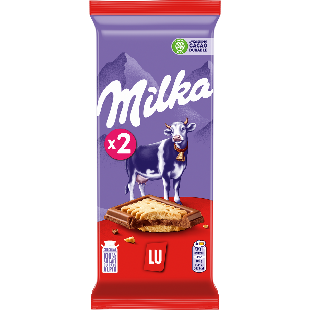 CHOCOLATE BAR PETIT LU 2X87G (#128401)