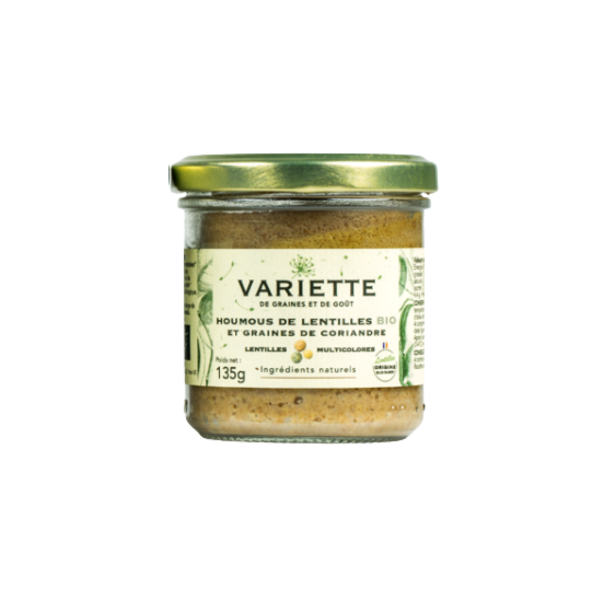 ORGANIC LENTIL HUMMUS WITH CORIANDER SEEDS 135G (#128528)