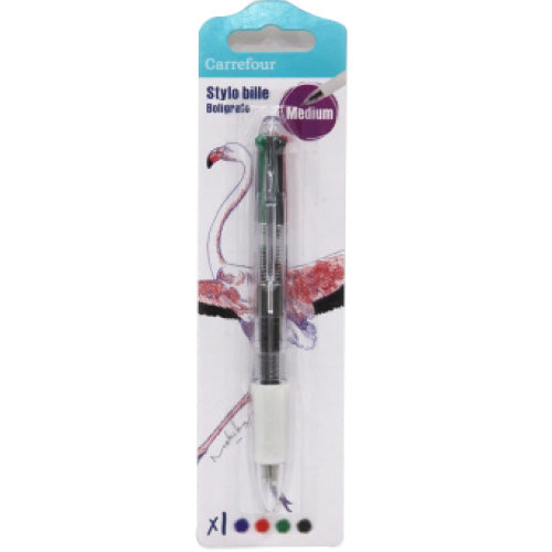 Stylo Bille 4 Couleurs (Bleu, Noir, Rouge, Vert)