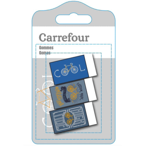 3 Gommes Fantaisies, Tons Bleus