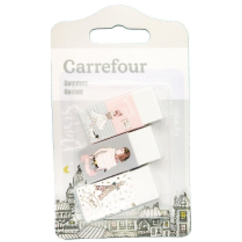 3 Gommes Fantaisies, Tons Roses