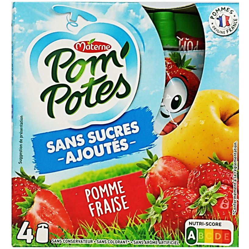 Pompotes Gourdes Pomme Fraise Sans Sucres Ajoutes