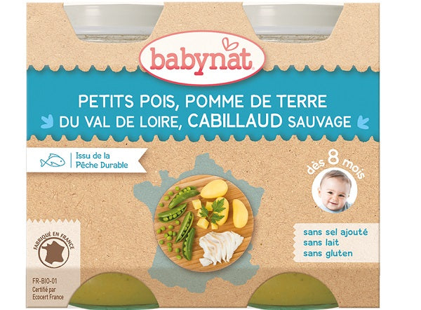 Petits Pois, Pomme De Terre Du Val De Loire Et Cabillaud Sauvage Bio