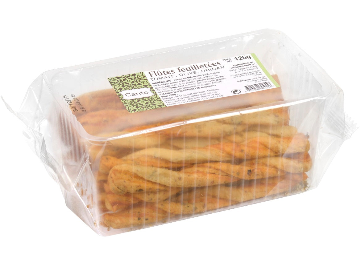 Flutes Feuilletees Tomate Olive Origan