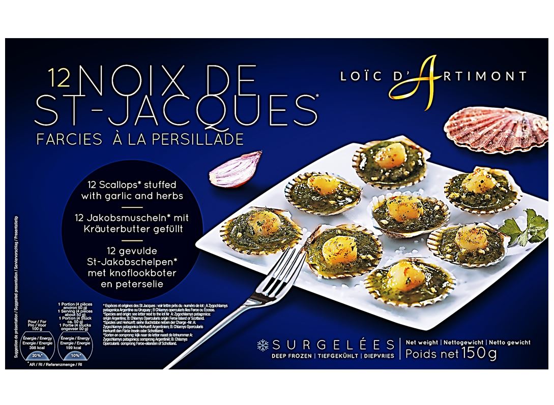12 Noix De Saint-Jacques Farcies A La Persillade