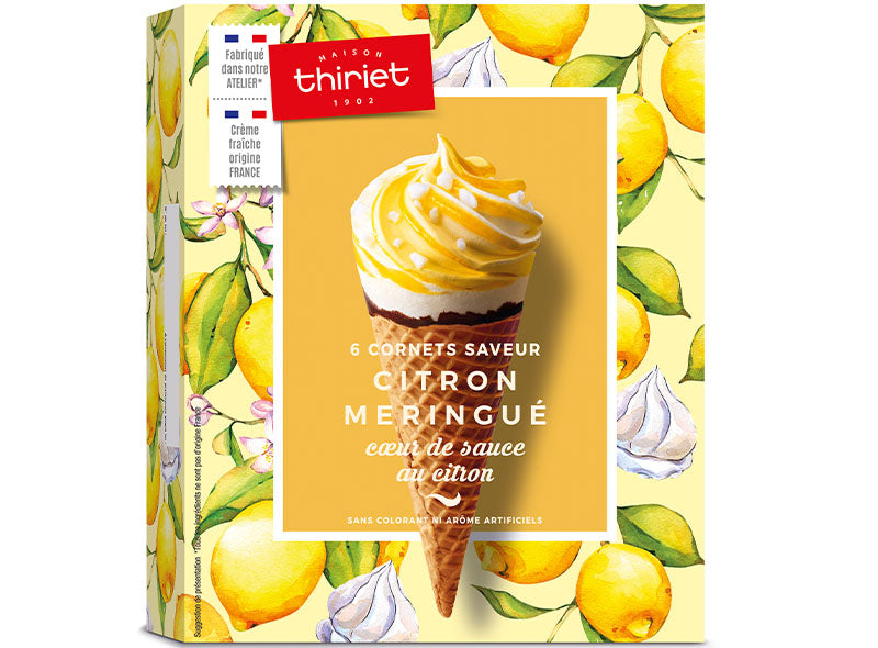 6 Cornets Saveur Citron Meringue
