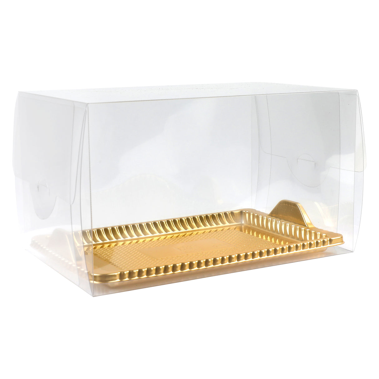 clear cake case with gold tray(k18) (#201055)