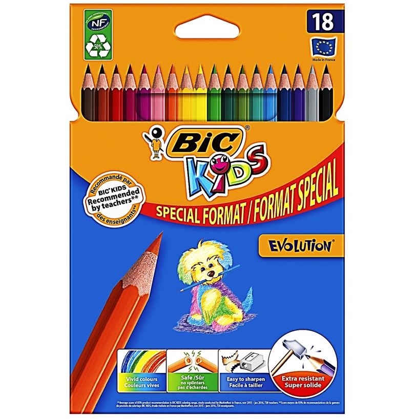 Paquet De 18 Crayons De Couleur