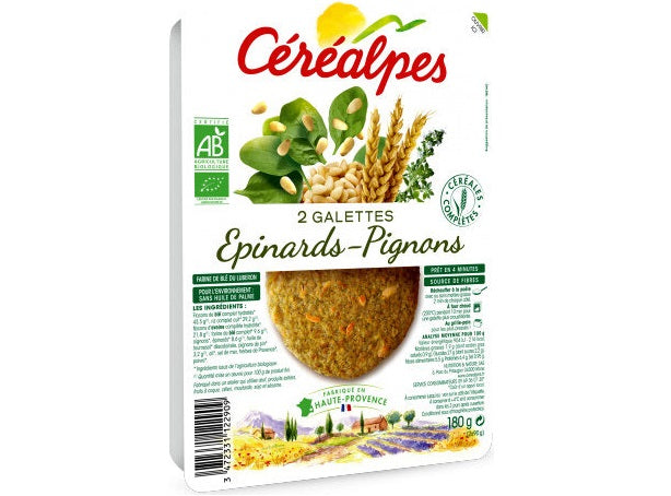 Galettes De Cereales Epinards Et Pignons Bio
