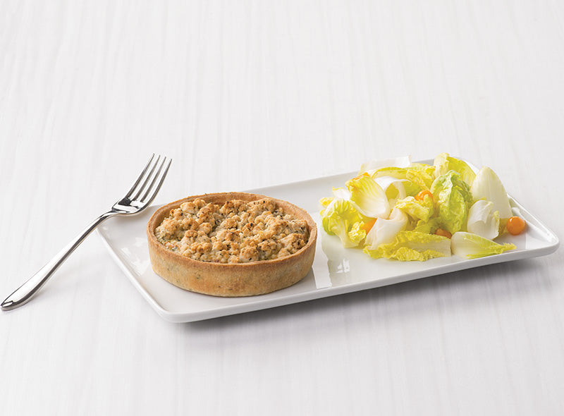 Tarte crumble ricotta courgette epinard