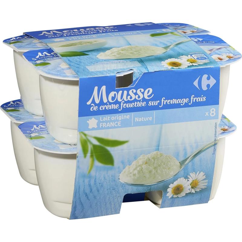 Mousse De Creme Fouettee Sur Fromage Frais Nature