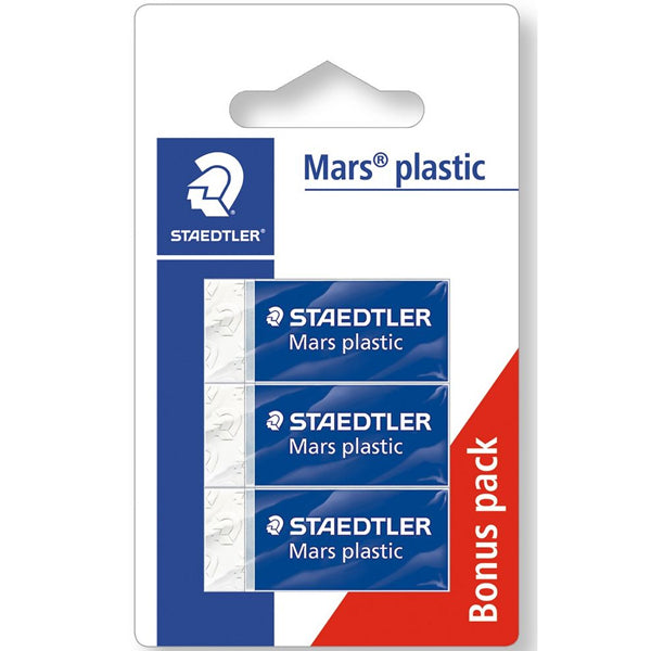 3 Mini-Gommes Blanches Mars Plastic