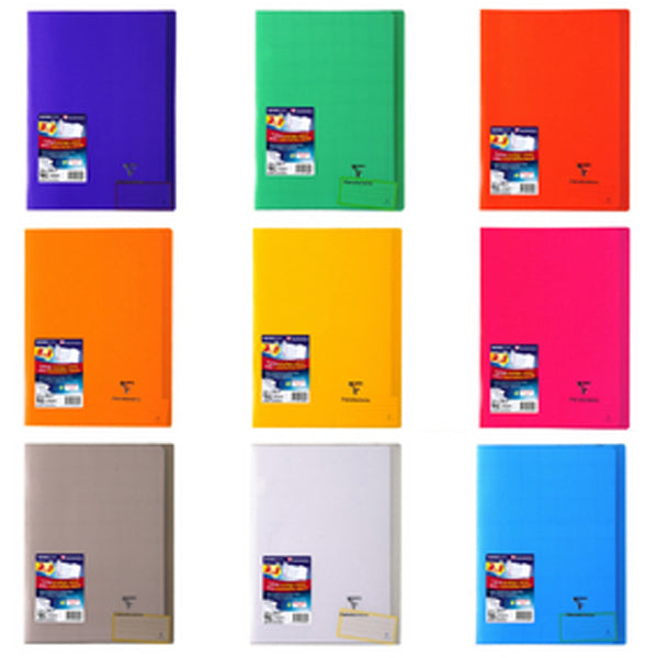Cahier + Protege Cahier Petits Carreaux 96 Pages A4 Coloris Assortis