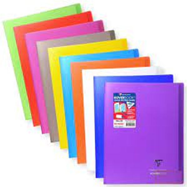 Cahier + Protege Cahier Petits Carreaux 96 Pages 24X32Cm Coloris Assortis