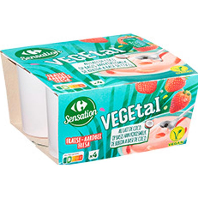 Dessert Vegetal Fraise Lait De Coco