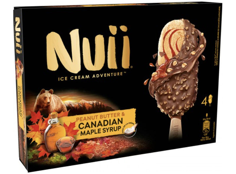 Batonnets glaces beurre de cacahuete et sirop d’erable du Canada