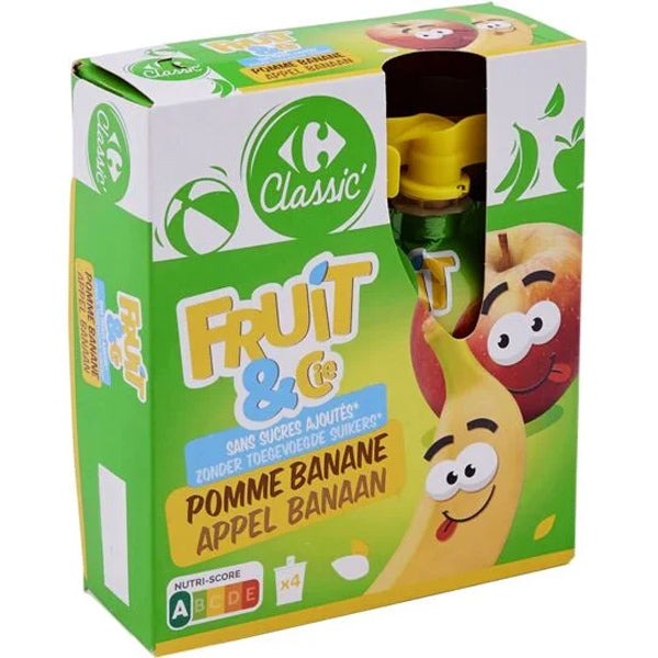 Compotes En Gourde Pomme Banane Sans Sucres Ajoutes