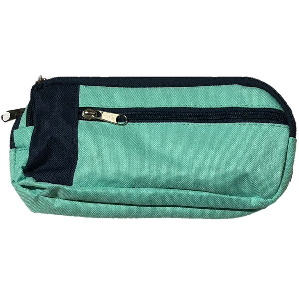 Trousse Rectangulaire Bicolor + Zip Vert/Marine