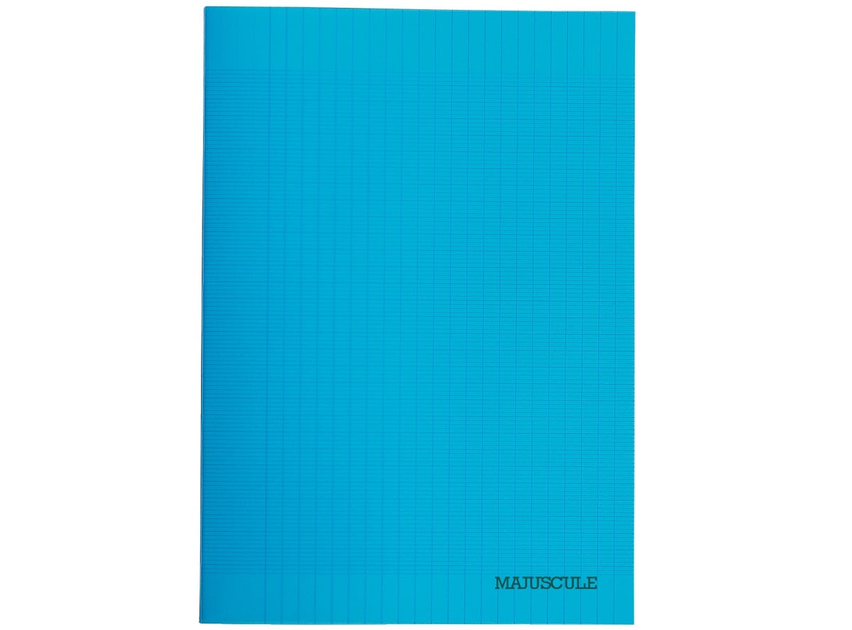 Cahier Agrafe 21X29.7Cm, Grands Carreaux, Couverture Semi-Rigide Bleue, 96 Pages
