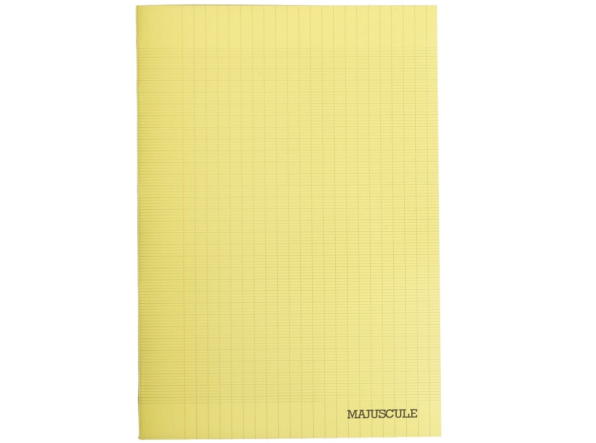 Cahier Agrafe 21X29.7Cm, Grands Carreaux, Couverture Semi-Rigide Jaune, 96 Pages