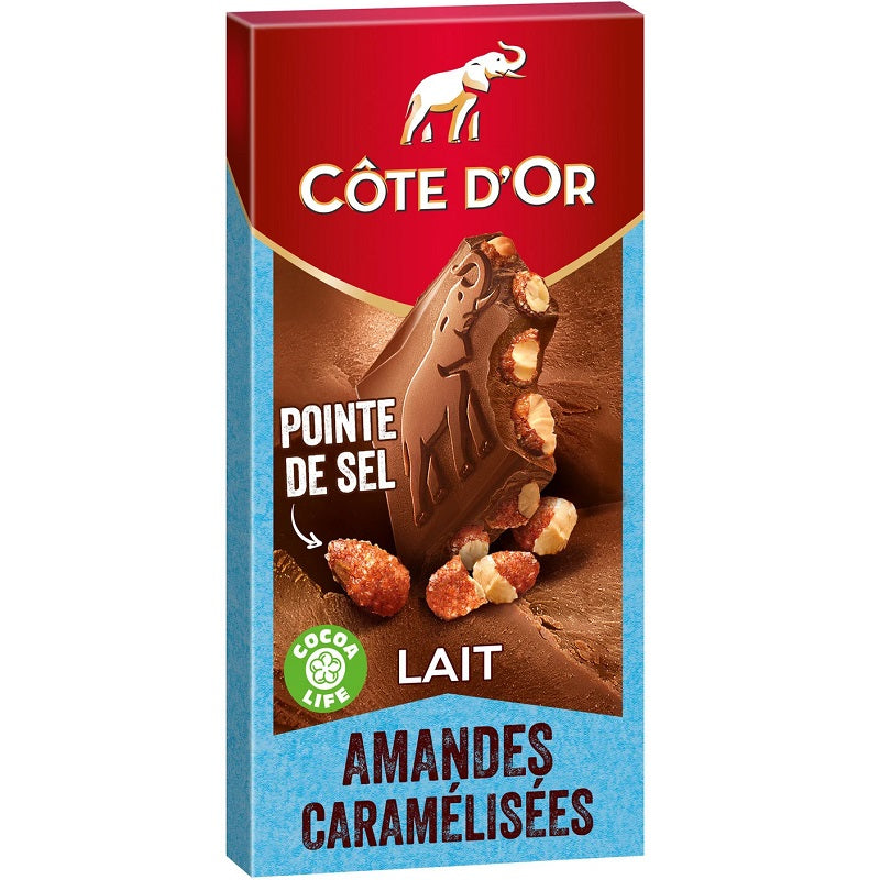 Tablette De Chocolat Au Lait A La Pointe De Sel Et Aux Amandes Caramelisees