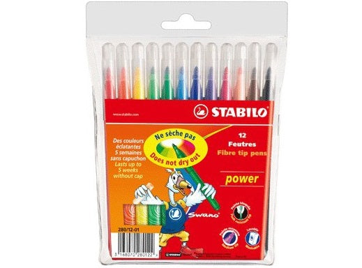 Pochette De 12 Feutres Power, Pointe Moyenne