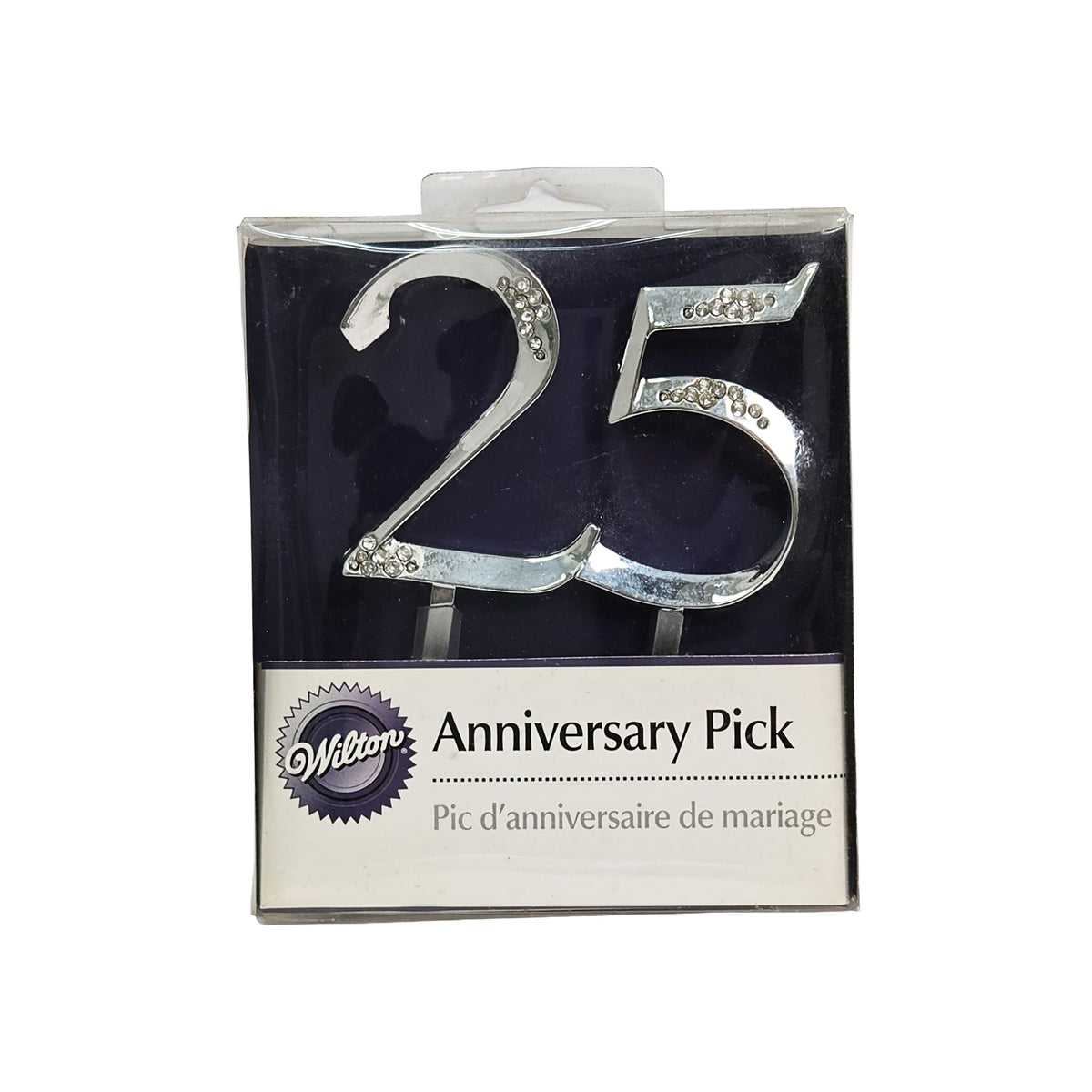 SILVER 25TH ANNIVERSARY CAKE PICK 1008-758 (#52657)