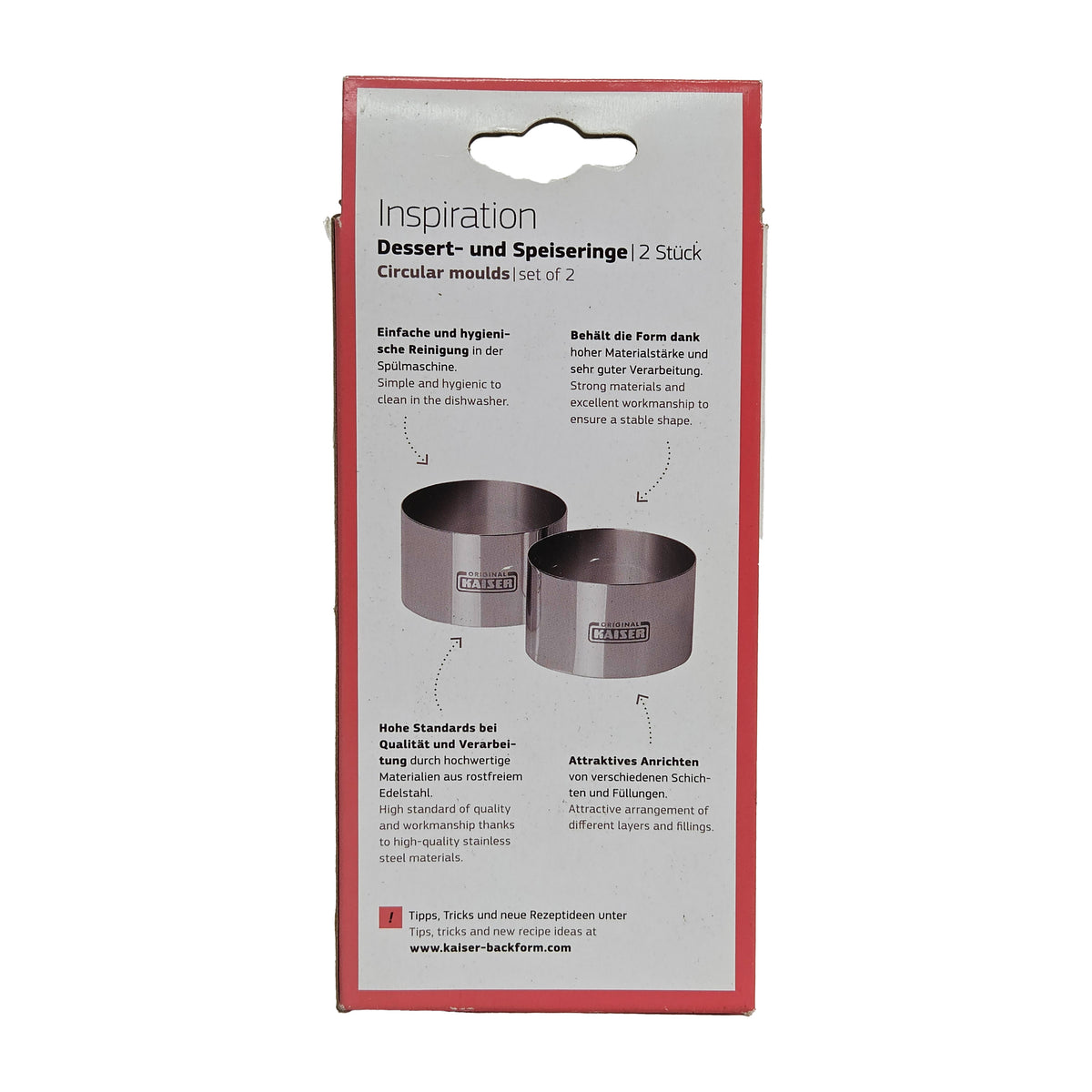 CIRCULAR DESSERT AND SERVING RINGS 8 CM X 5 CM, SET OF 2 (#56791)