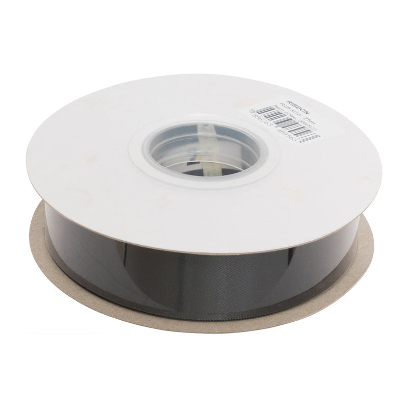 ribbon satin black 25mmx25m (#60972)