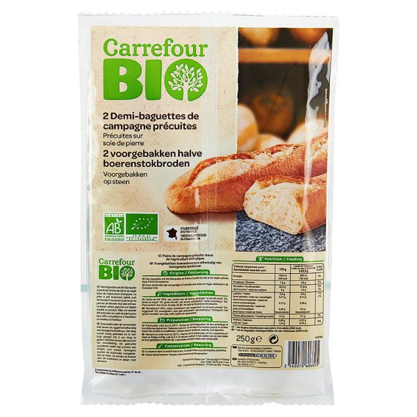 Demi-Baguettes De Campagne Precuites Bio
