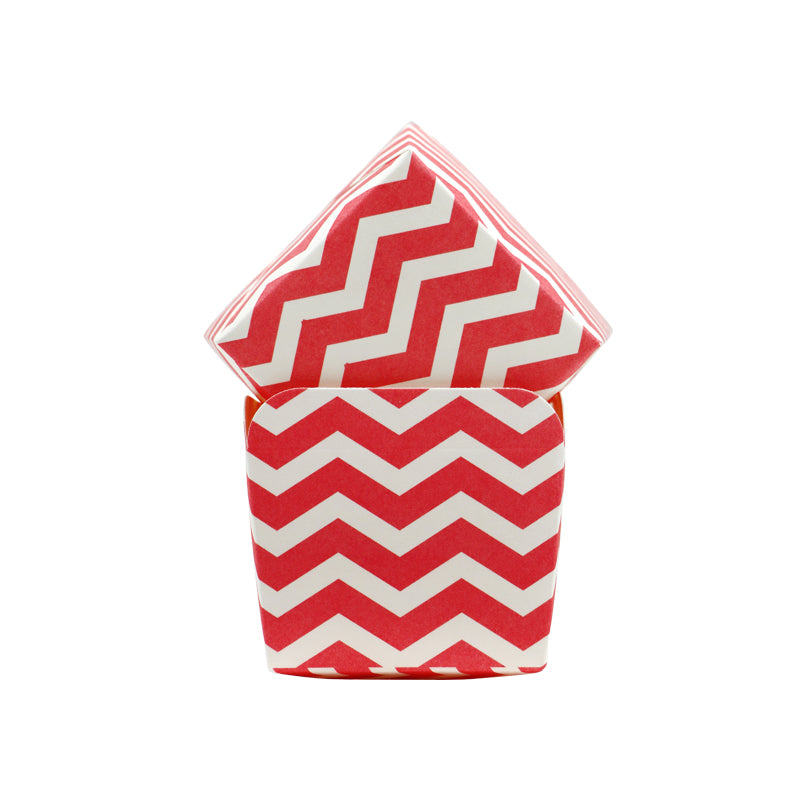 baking case 4.8x4.8x4.5cm chevron pink (#66272)