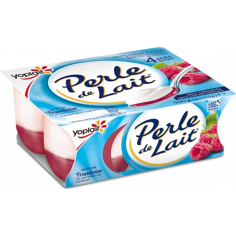 Perle De Lait Yaourt Sur Lit De Framboise