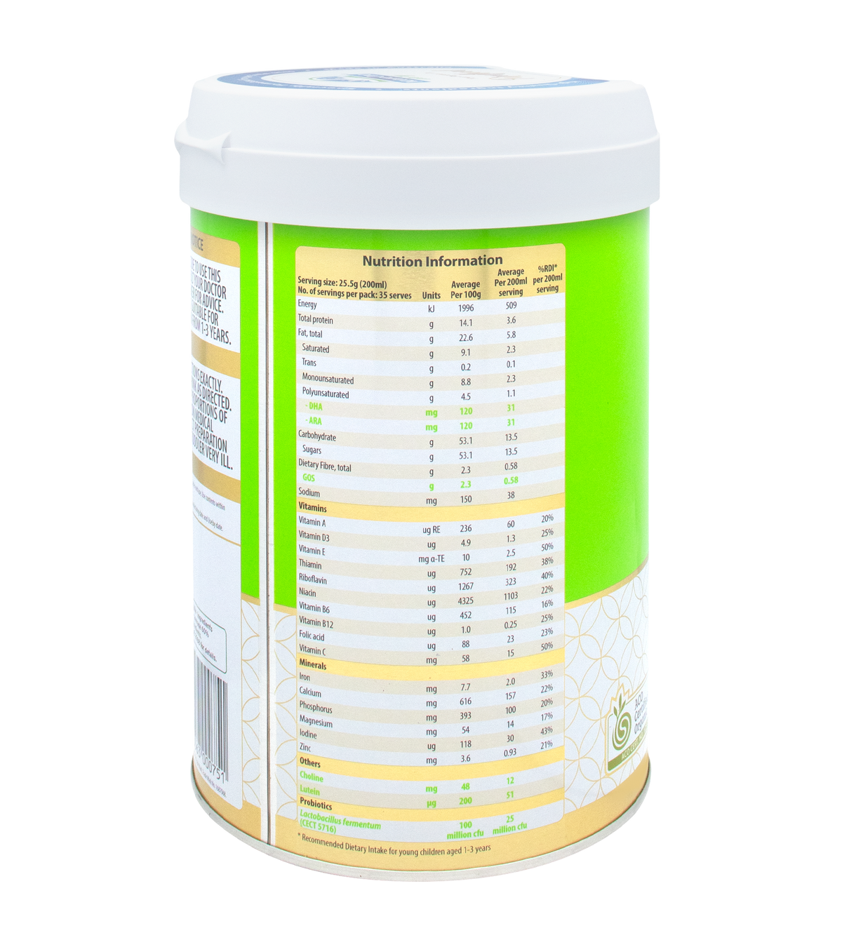ORGANIC TODDLER NUTRITIOUS MILK DRINK STEP 3 900G (1-3 YEARS) (#128816)
