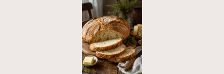 Big Bread Sandwich with Ham and Cheese
