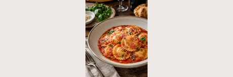 Cheese Ravioli with Tomato Sauce