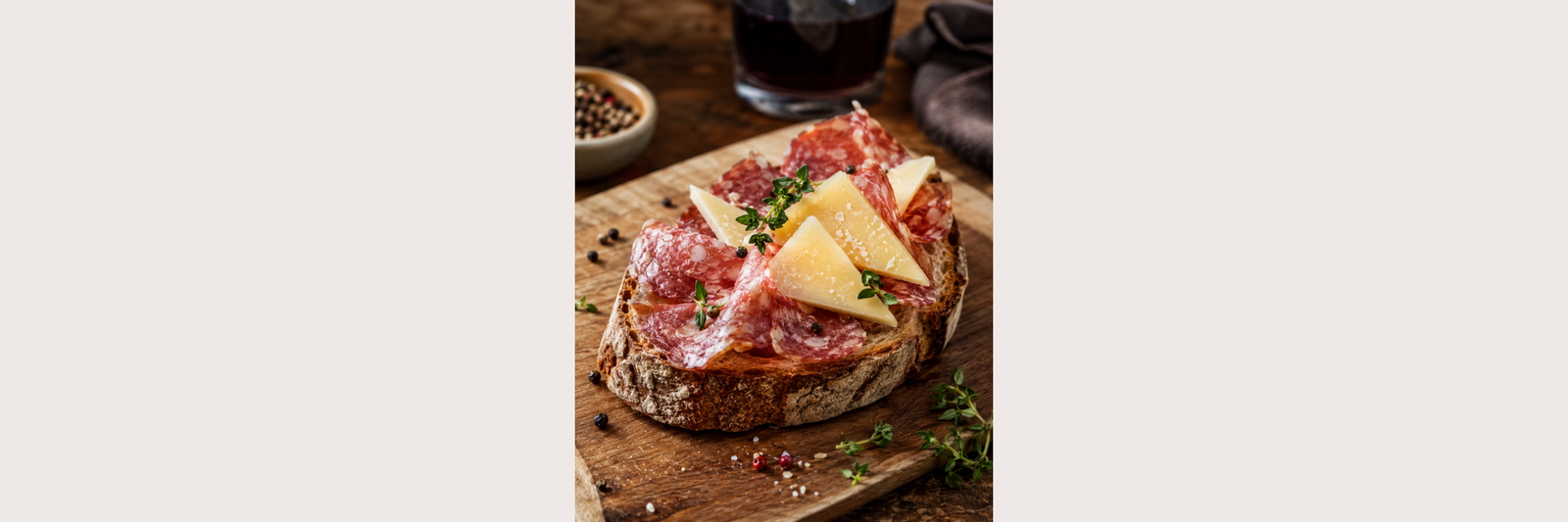 Dried Sausage and Cheese Sandwich