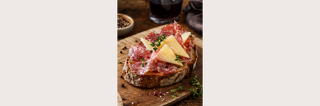 Dried Sausage and Cheese Sandwich